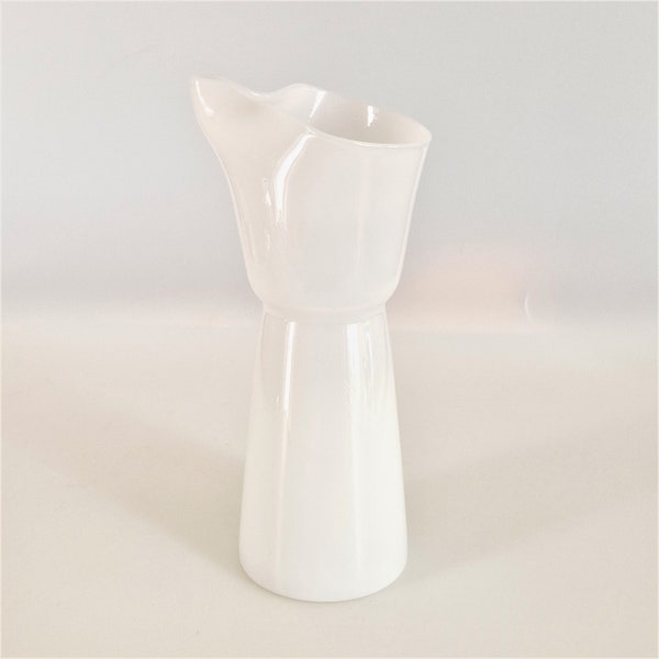 Vintage Kastrup, Holmegaard white opaline glass jug, vase by Jacob E. Bang