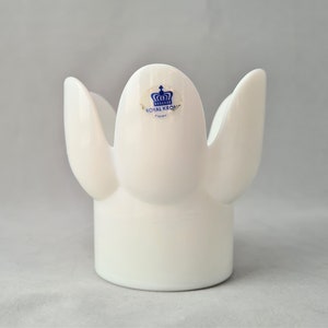 Vintage Bo Borgström for Royal Krona, white glass Tulip candleholder, Sweden