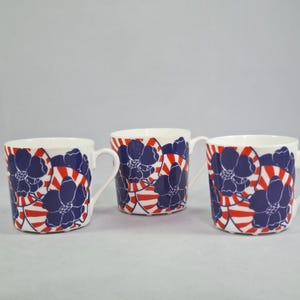 Set of Gustavsberg Japan Coffee Cups, Paul Hoff, Porcelain cup, Retro Nordic Design