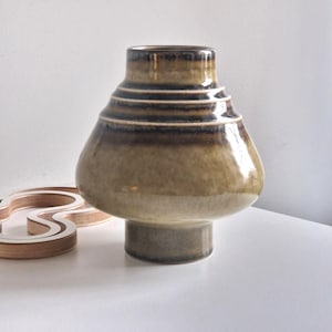 Vintage Rörstrand Olle Alberius ceramic vase Bamboo, japandi style housewarming gift
