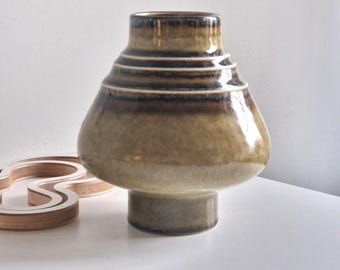 Vintage Rörstrand Keramik Vase Olle Alberius Bamboo Design, MCM Schwedisches Design