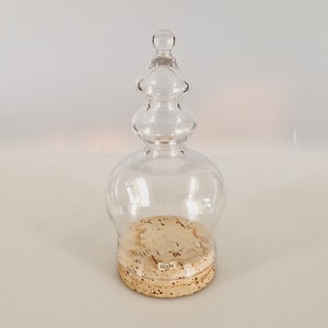 Vintage Boda Afors glass candy jar, container with cork stopper, Bertil Vallien