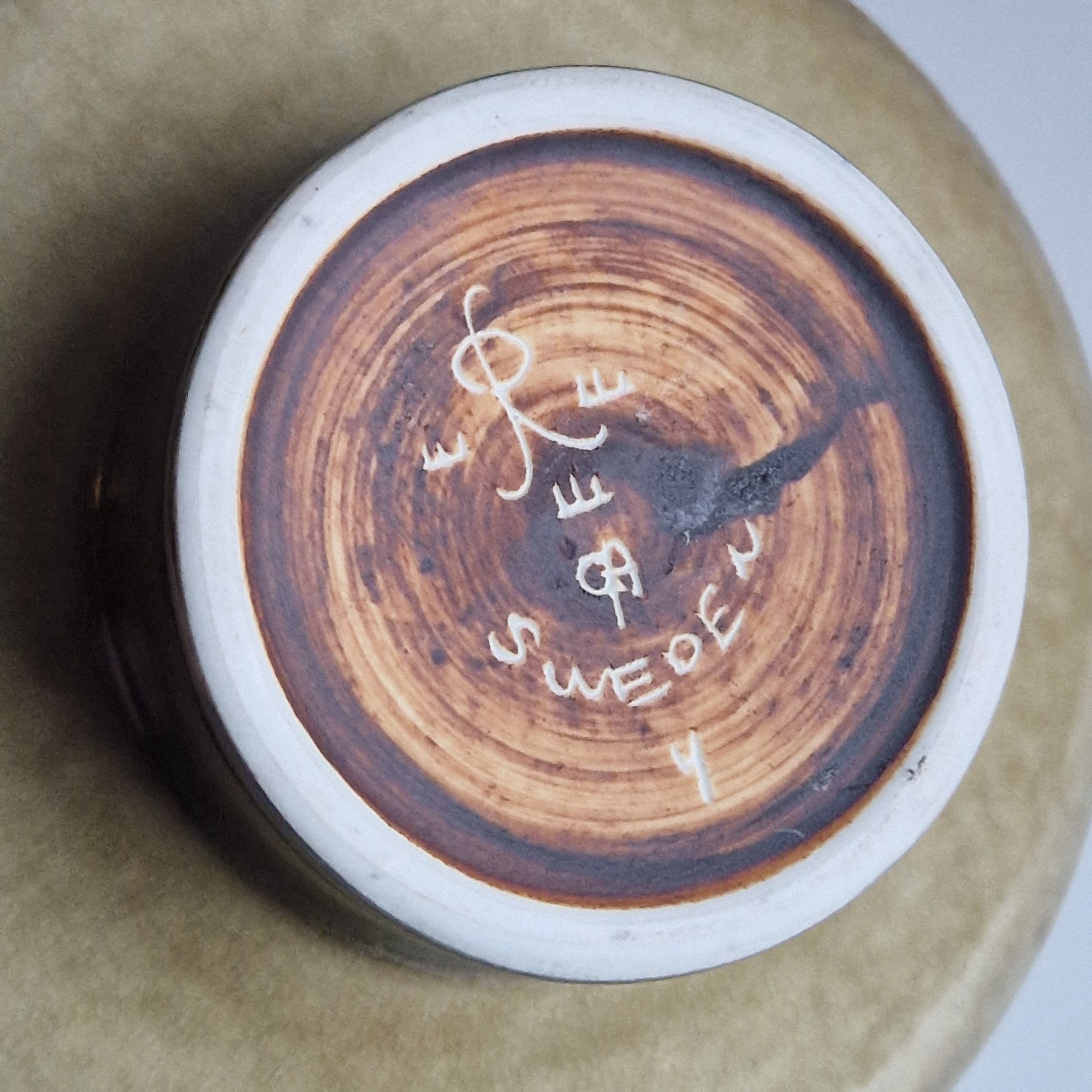 ヴィンテージ ロールストランド セラミック花瓶 - Olle Alberius 竹