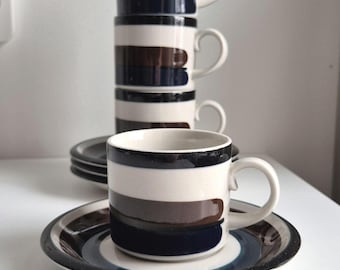Arabia Finlandia Kaira Espresso Cup and Saucer, Anja Jaatinen-Winquist Retro Nordic MCM