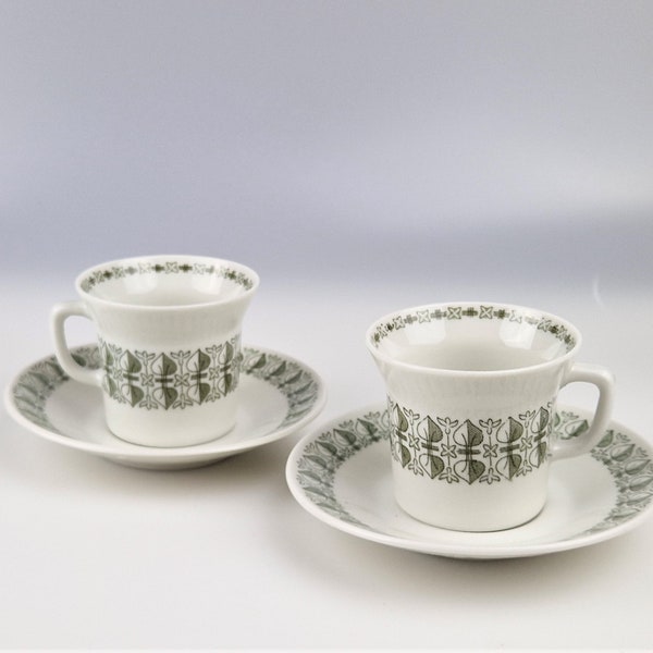 Set of two cups from Upsala Ekeby, Gefle, series Hjartblad by Sven-Erik Skawonius