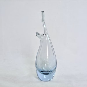 Vintage Holmegaard, Per Lutken small Ducking bud vase, glass, blue