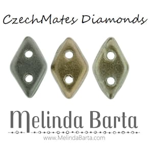 CzechMates Diamond beads: Matte - Metallic Leather. One 8-9gm tube. Two hole.