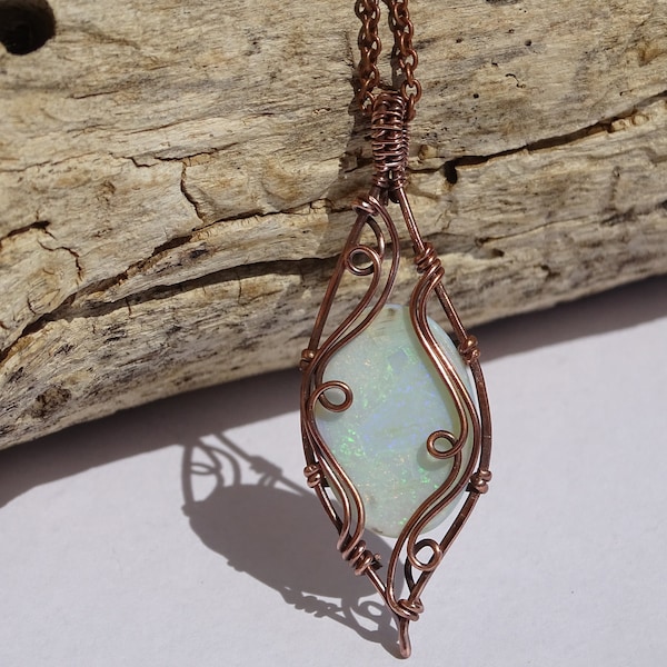 Wire Wrapped Pendant Opal Etsy