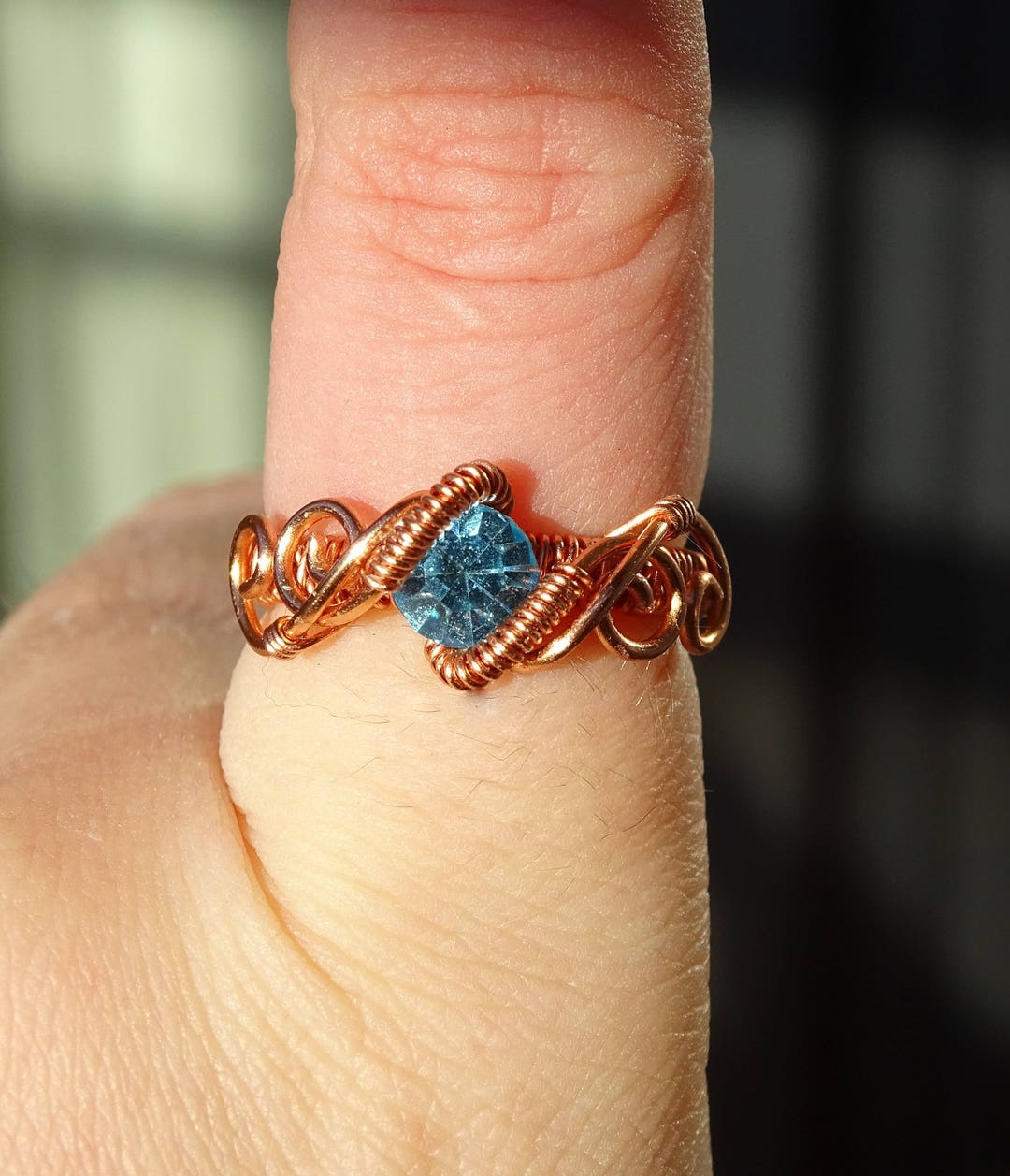 Copper Wire Ring With Cubic Zirconia. Copper Ring Wire Etsy