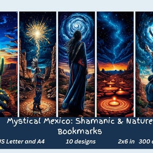 Mystical Mexico: Shamanic Visions& Enchanted Nature– Printable Bookmarks, 10 Bookmarks, Personal and Limited  Commercial Use, Instant Downlo