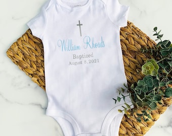 Personalized Baby Boy Baptism Bodysuit