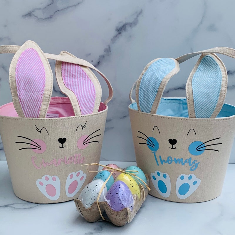🎁Buy 2 FREE SHIPPING🎁Personalized Easter Basket, Easter Basket, Easter Bunny, Easter Bunny Basket, Easter Gift