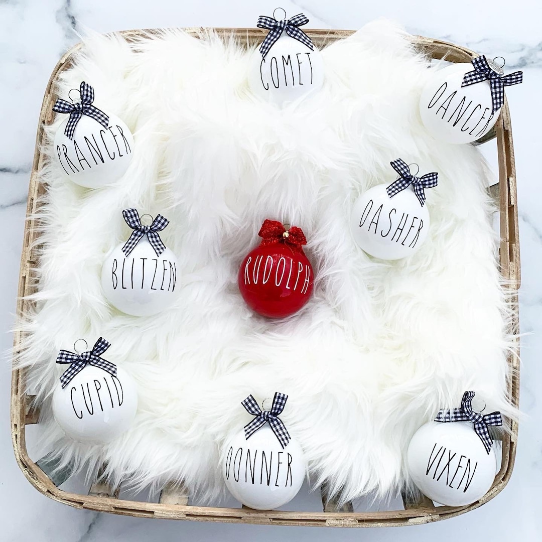 Rae Dunn Inspired Ornaments, Reindeer Ornaments, Rae Dunn Style