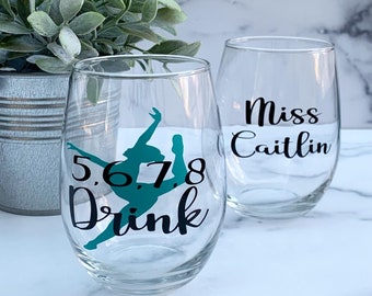 Dance Wine Glass: 5 6 7 8 Drink, Dancer Gift (16 Oz) - Etsy