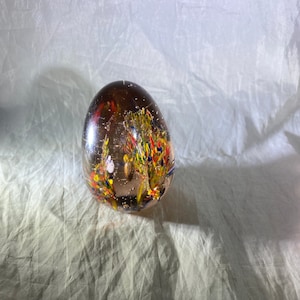 Smoked Glass Egg Art Glass Paperweight