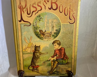 アンティークの長靴をはいた猫の本 - 1881 年頃 - Etsy 日本
