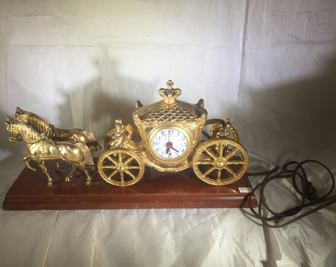Horse and Carriage Clock Electric Etsy