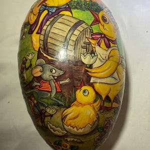 Antique Lithograph Easter Egg Candy Container - Germany