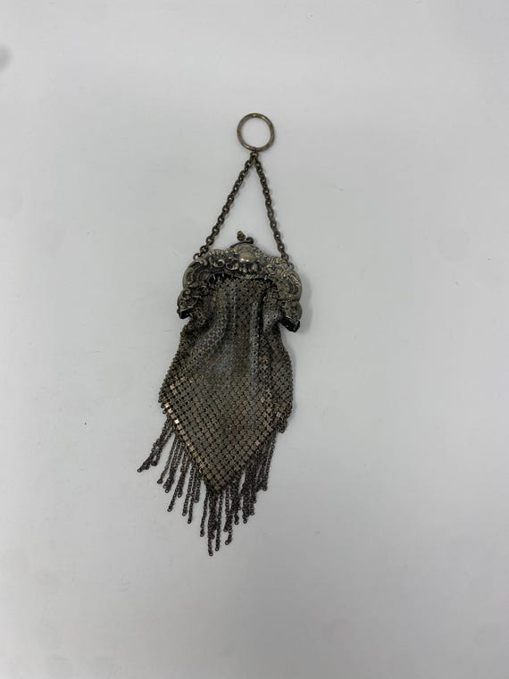 Antique German Silver Mesh Purse - image 1
