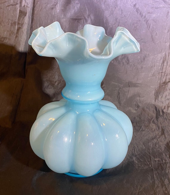 フェントン　Fenton 花瓶　ハニーサックル　ドット　レア ガラス art フェントン 花瓶 フェントン Fenton 花瓶 ハニーサックル