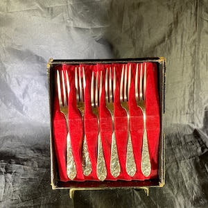 James Dixon & Sons Sheffield Silver Plate Fruit Forks - c. 1890s