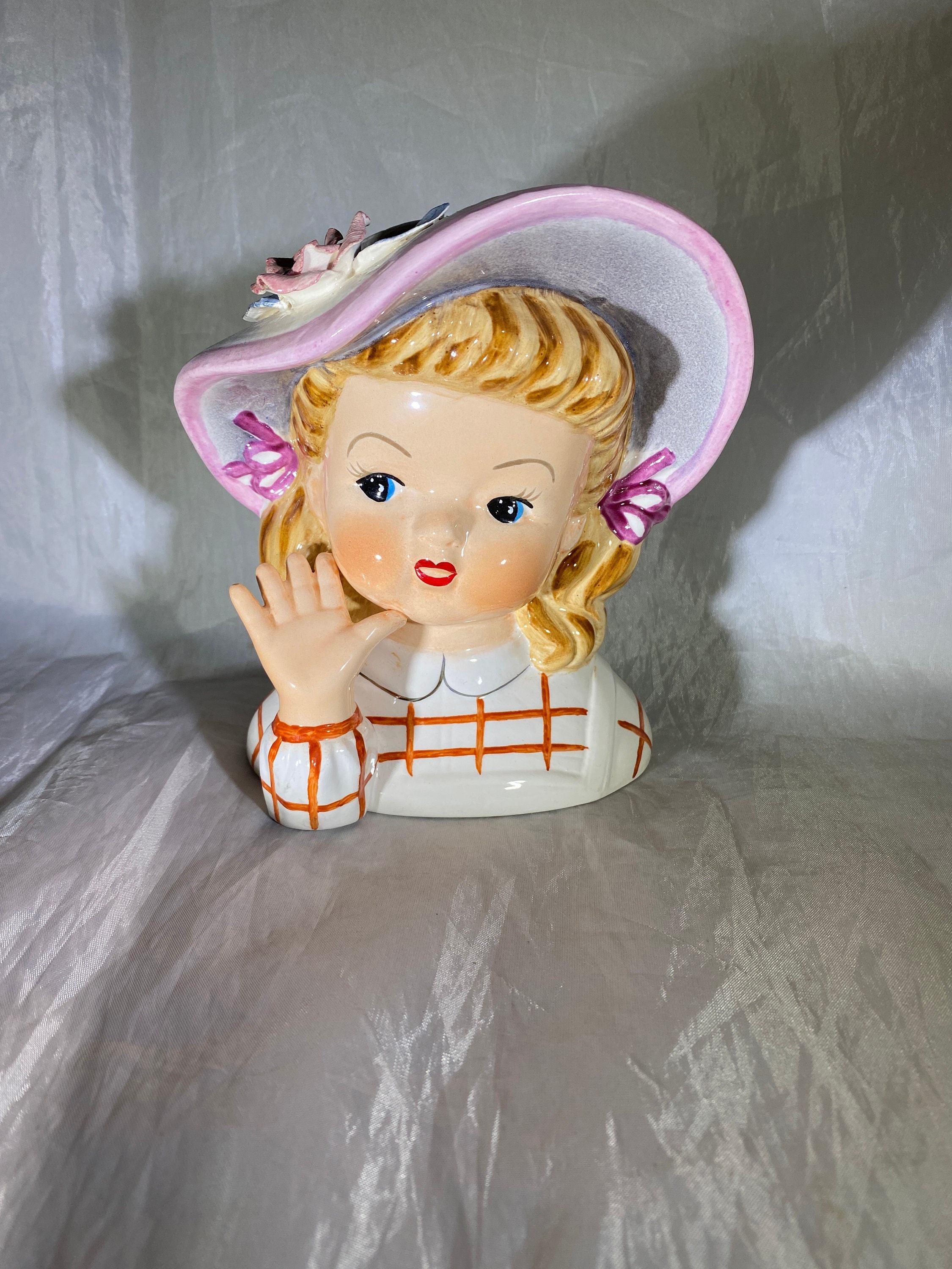 Vintage Girl Head Vase Etsy