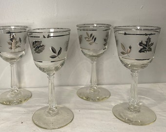 Libbey シルバーフォリッジデザートワイングラス - 4個セット