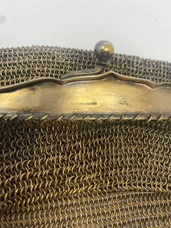 Antique German Silver Mesh Purse - image 9
