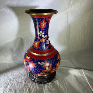 Jarrón chino vintage Cloisonne - c. 1980