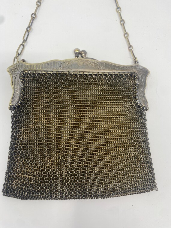 Antique German Silver Mesh Purse - image 5