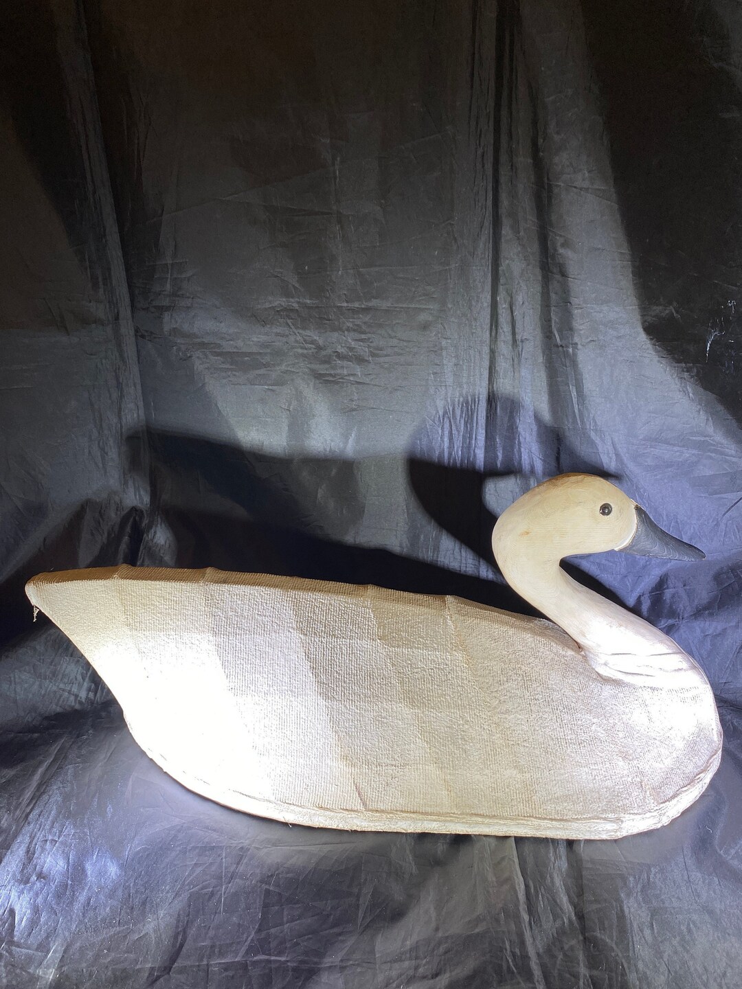 Canvas and Wood Snow Goose Decoy Signed Robbie Robertson Etsy