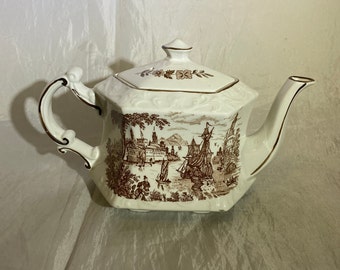 Théière Royal Crownford Ironstone marron