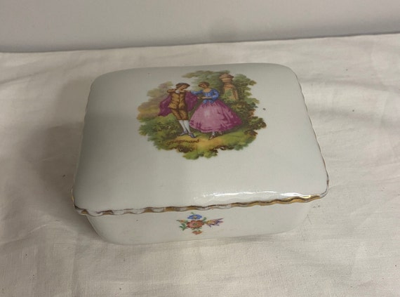 Hand Painted Porcelain Trinket Box