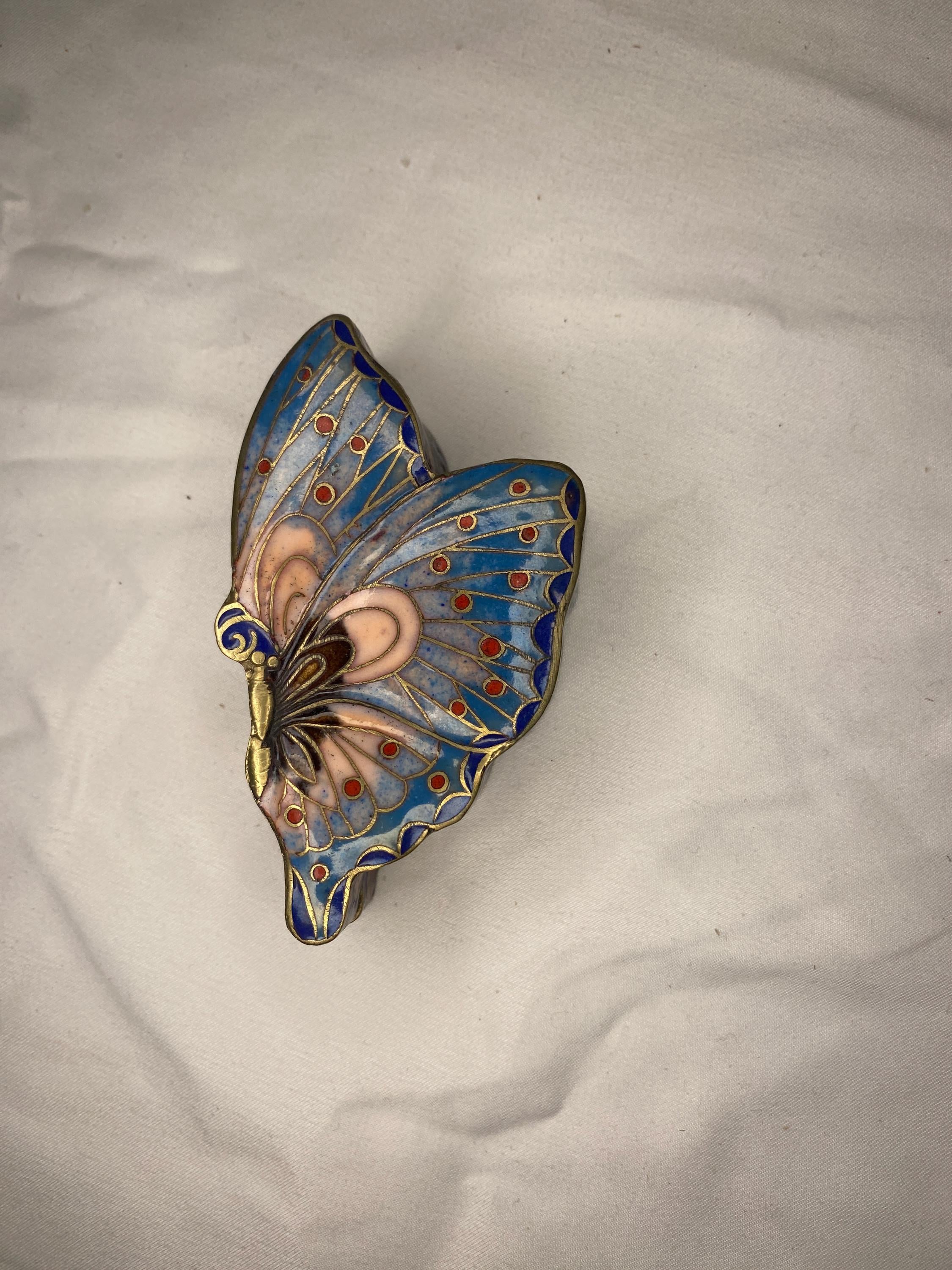 Vintage Brass Butterfly Trinket Box - Etsy