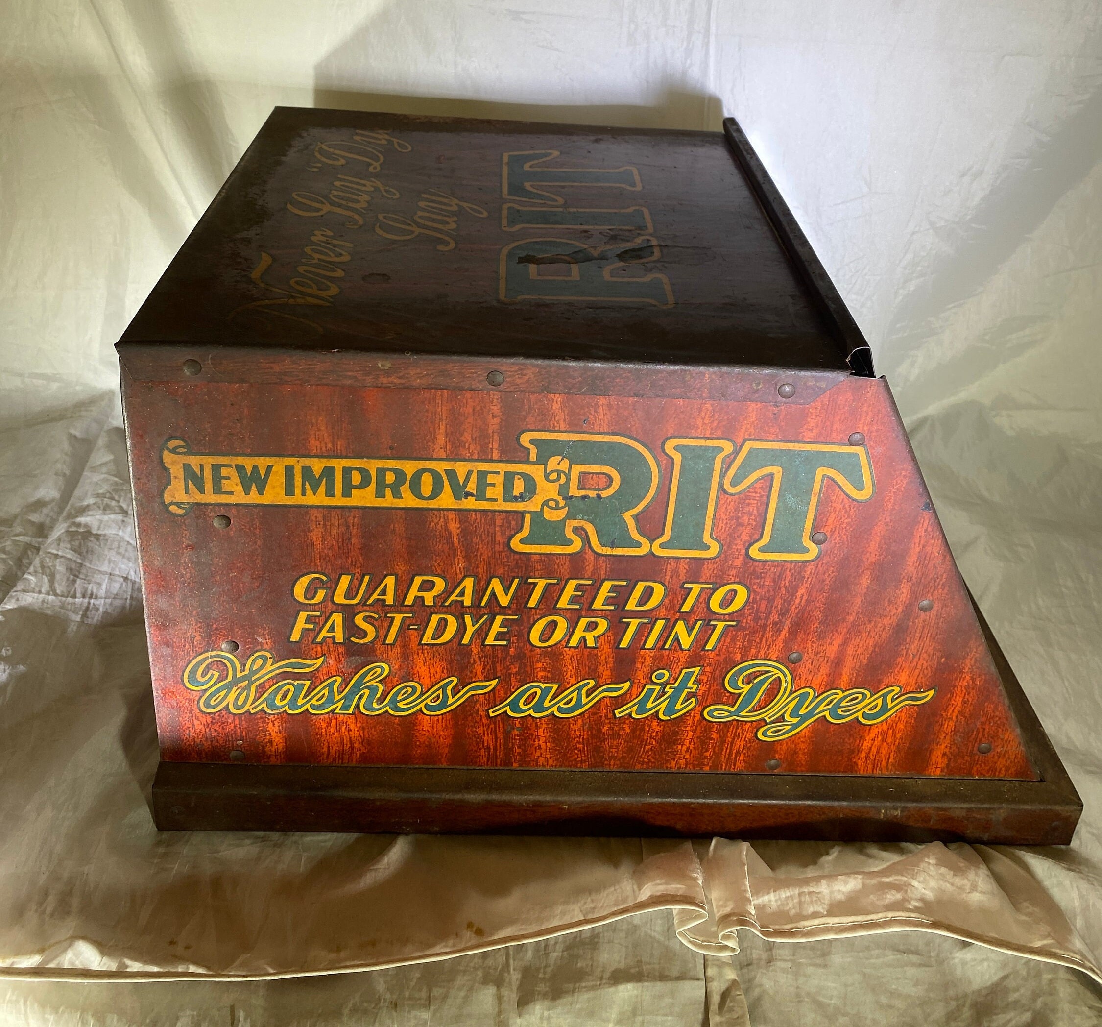 Vintage 4 Boxes of RIT Dye Blue, Tangerine, Color Remover & Yellow Sealed  NOS