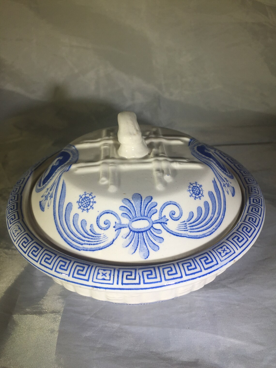 Vintage Copeland Blue 3 piece Soap Dish with Lid Etsy