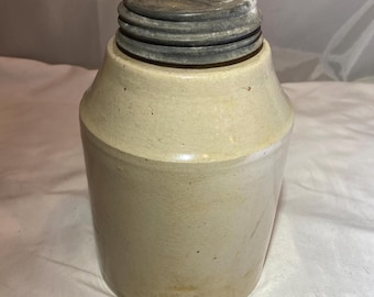 Macomb Pottery Jar w/Tin Lid