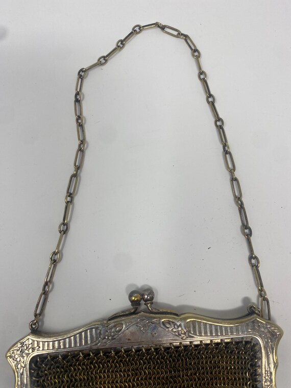 Antique German Silver Mesh Purse - image 3