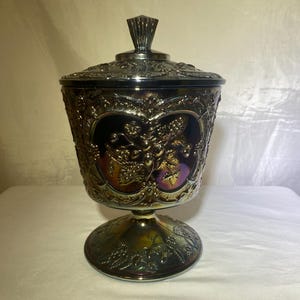 Fenton Amethyst Carnival Glass Candy Dish