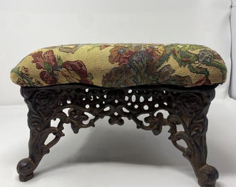 Cast Iron Upholstered Foot Stool