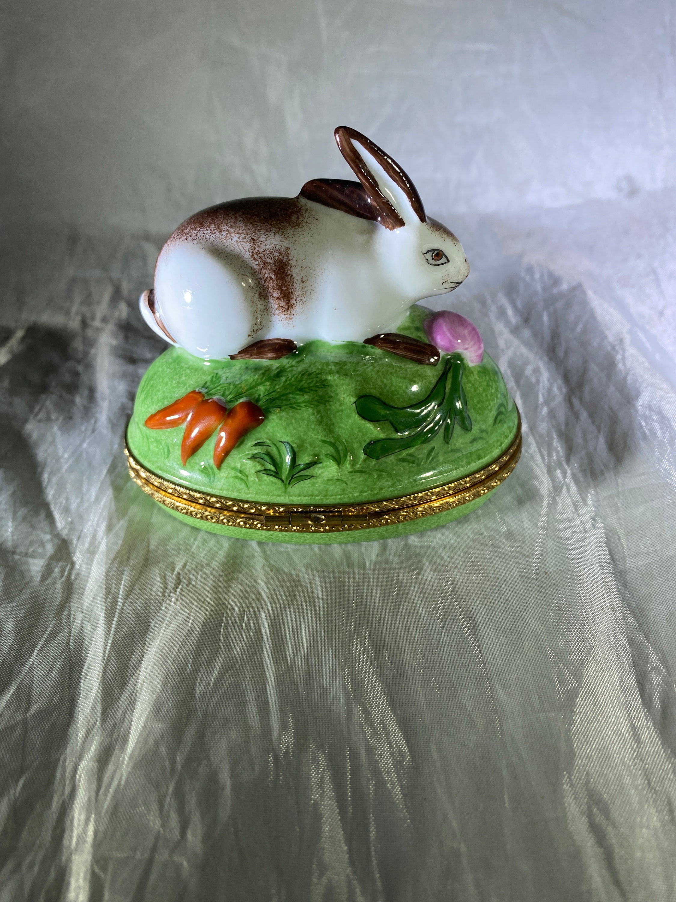 Limoges Rabbit Trinket Box Etsy