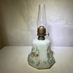 Antique Milk Glass Oil Lamp
