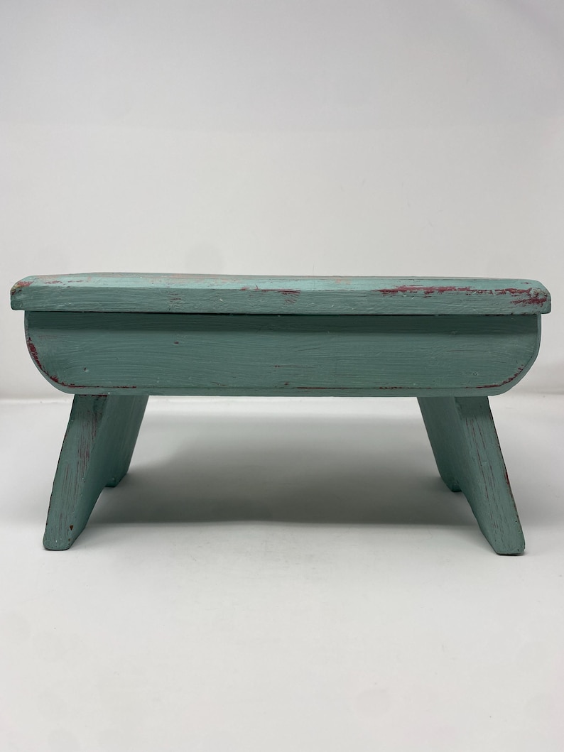 Vintage Wooden Green Step Stool - Etsy
