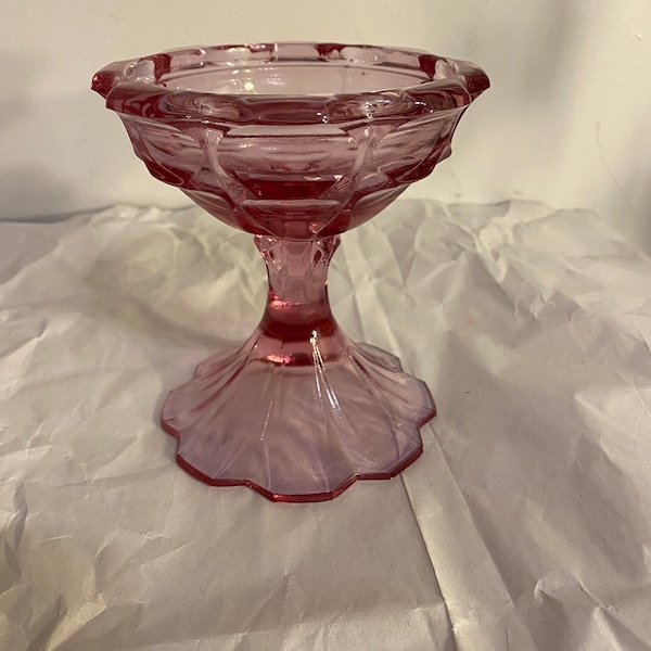 Fenton Pink Candle Holder Etsy