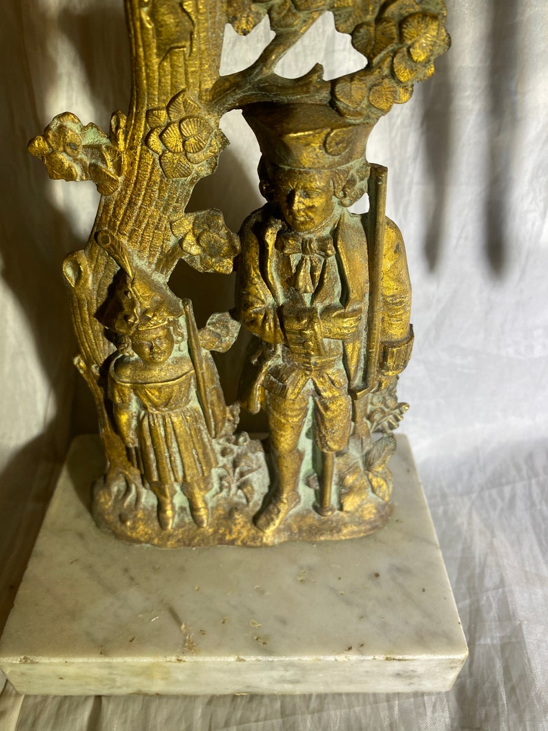 Antique 3 Armed Bronze Girandole image 4