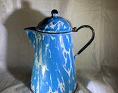Blue White Agate Coffee Pot