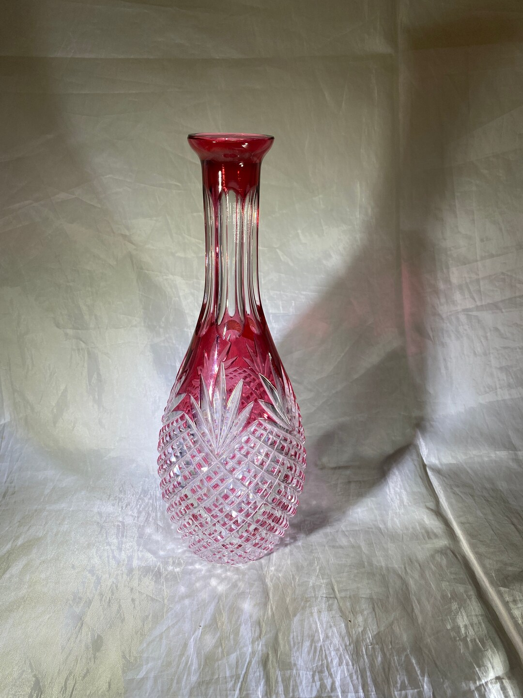 Gusev Crystal Factory レッドクリスタル 花瓶 Gusev Crystal Factory