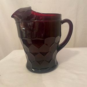 Anchor Hocking Ruby Red Georgian Pitcher