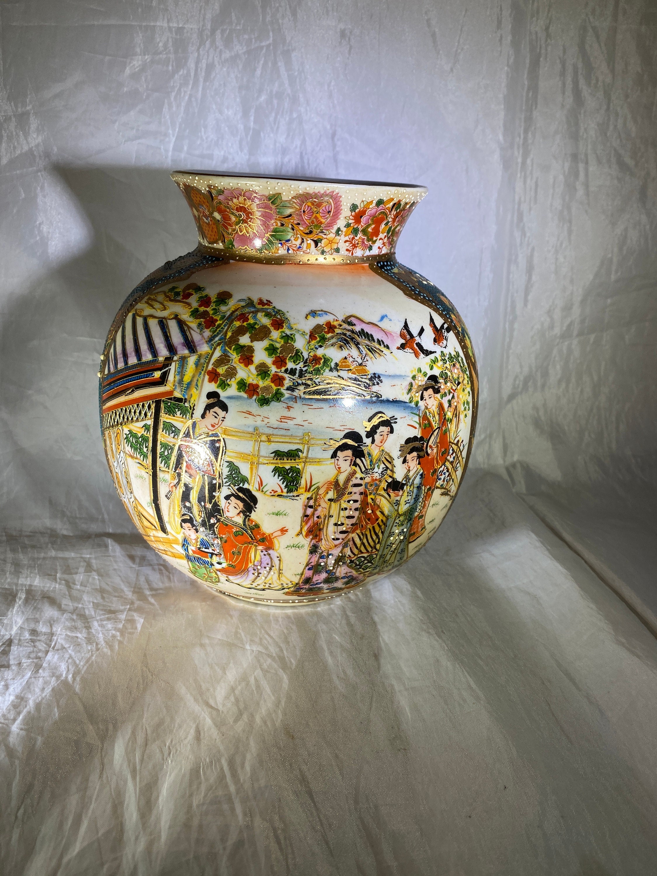 萨摩在日本古董花瓶| eBay