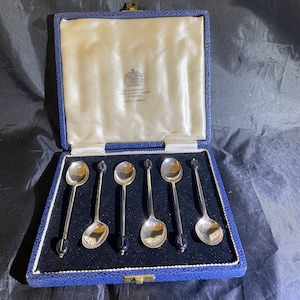 Mappin & Webb スターリングシルバー コーヒー豆デミタススプーン - 6個セット